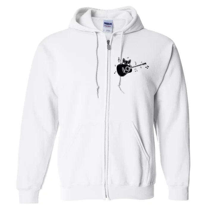 Guitarist Cat Guitar Music Lover Full Zip Hoodie