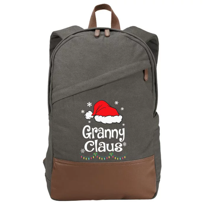 Granny Claus Gift Christmas Pajama Family Matching Xmas Funny Gift Cotton Canvas Backpack