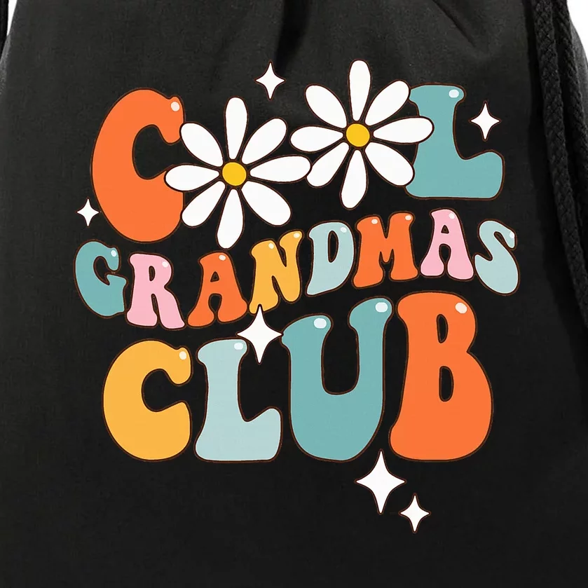 Groovy Cool Grandmas Club Funny Smile Mother's Day Drawstring Bag