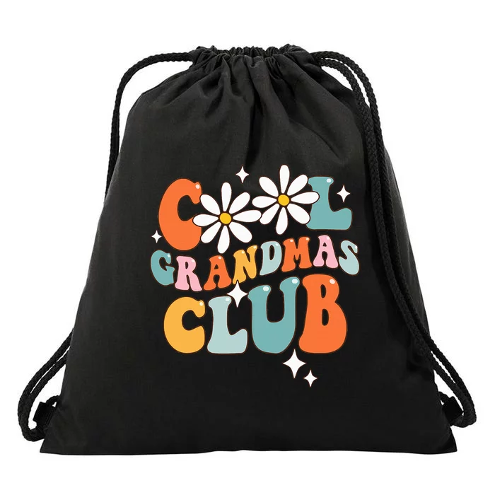 Groovy Cool Grandmas Club Funny Smile Mother's Day Drawstring Bag