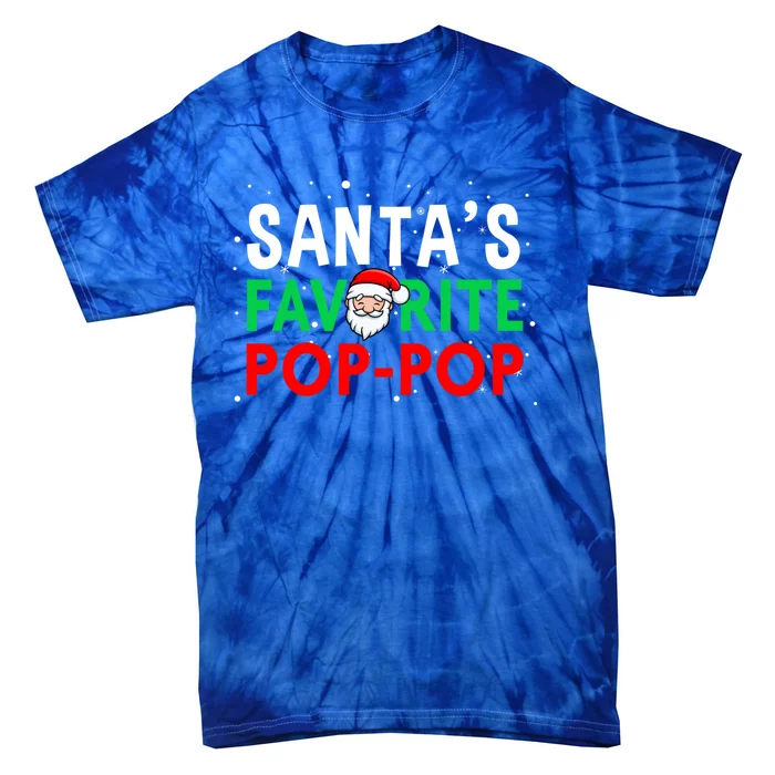 Grandpa Christmas Gift SantaS Favorite Poppop Gift Tie-Dye T-Shirt