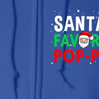 Grandpa Christmas Gift SantaS Favorite Poppop Gift Full Zip Hoodie