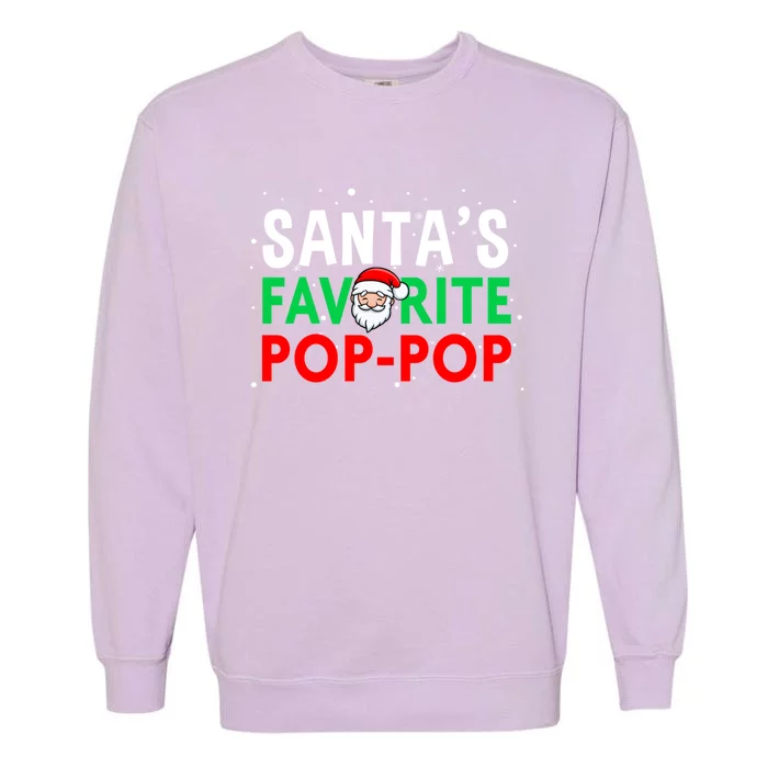 Grandpa Christmas Gift SantaS Favorite Poppop Gift Garment-Dyed Sweatshirt