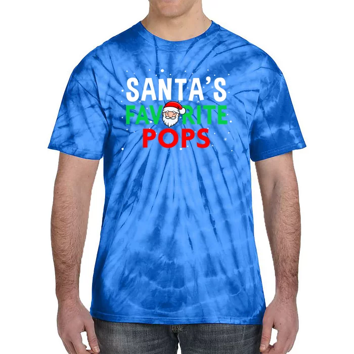 Grandpa Christmas Great Gift SantaS Favorite Pops Funny Gift Tie-Dye T-Shirt