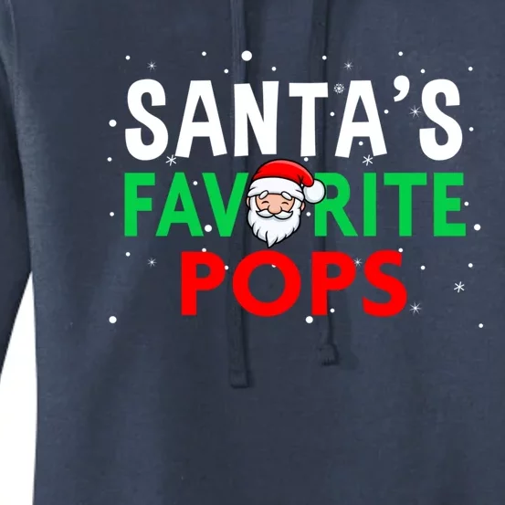 Grandpa Christmas Great Gift SantaS Favorite Pops Funny Gift Women's Pullover Hoodie