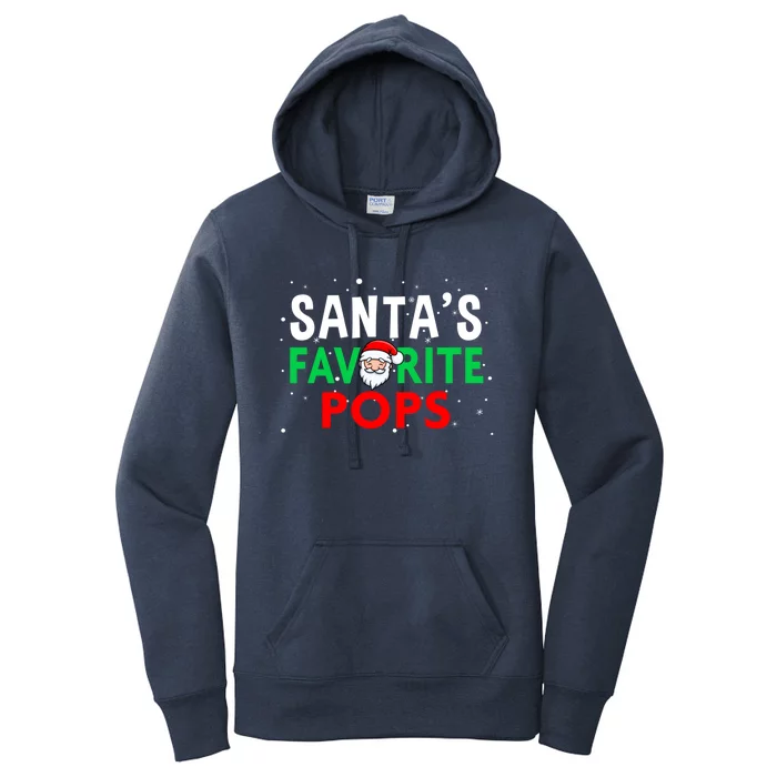 Grandpa Christmas Great Gift SantaS Favorite Pops Funny Gift Women's Pullover Hoodie