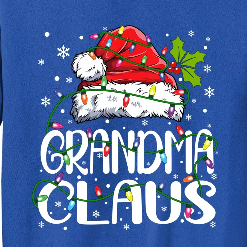 Grandma Claus Gift Christmas Lights Pajama Family Matching Gift Sweatshirt