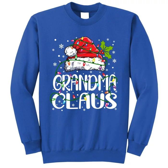 Grandma Claus Gift Christmas Lights Pajama Family Matching Gift Sweatshirt