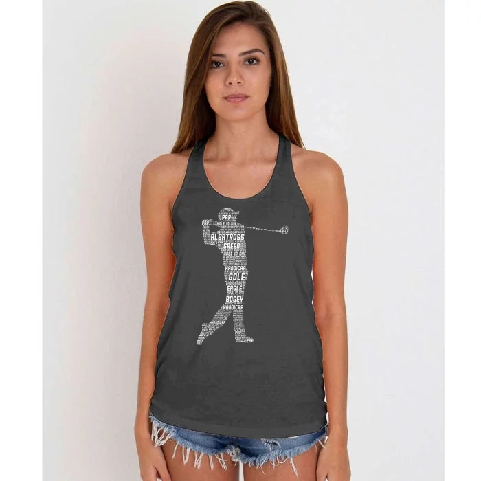 Golf Club Golfer Golfing Women's Knotted Racerback Tank