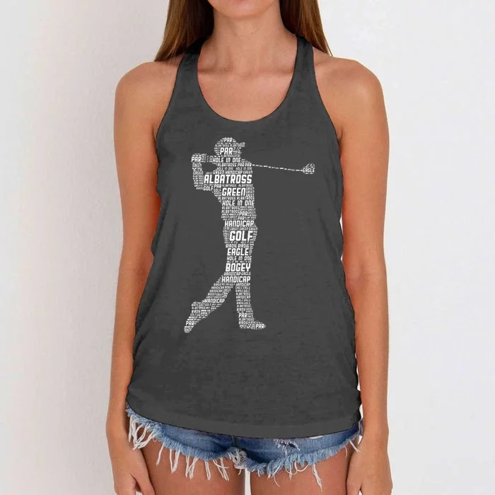 Golf Club Golfer Golfing Women's Knotted Racerback Tank