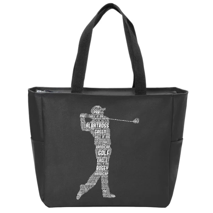 Golf Club Golfer Golfing Zip Tote Bag