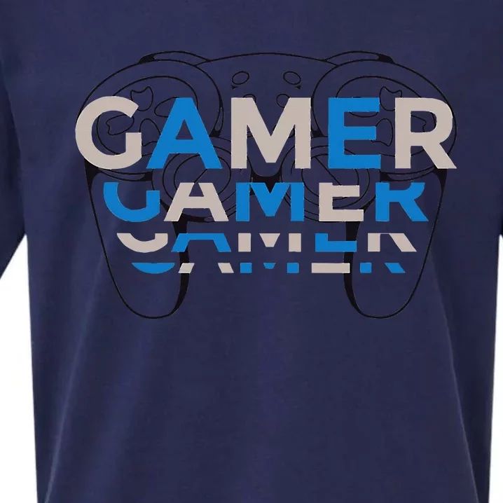 Gamer Controller Gaming Controller For Gamers Sueded Cloud Jersey T-Shirt