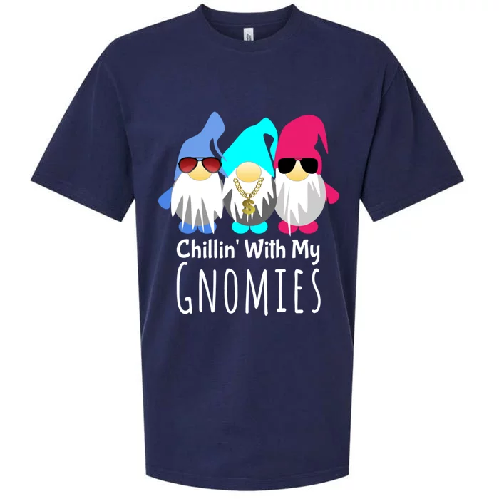 Gnome Cool Gift Gnome Gift Chillin With My Gnomies Mythical Sueded Cloud Jersey T-Shirt