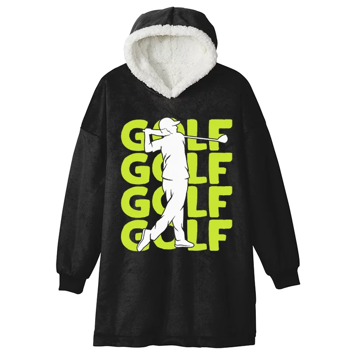 Golf Club Golfing Golfer Hooded Wearable Blanket