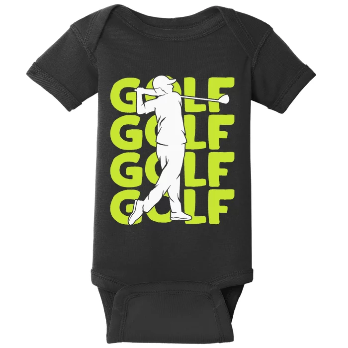 Golf Club Golfing Golfer Baby Bodysuit