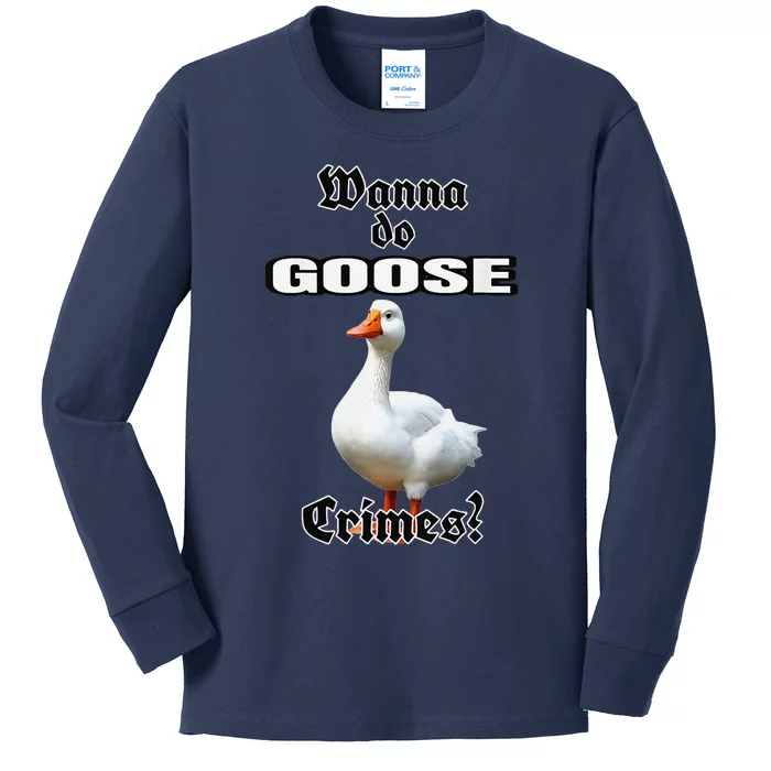 Goose Crimes Kids Long Sleeve Shirt