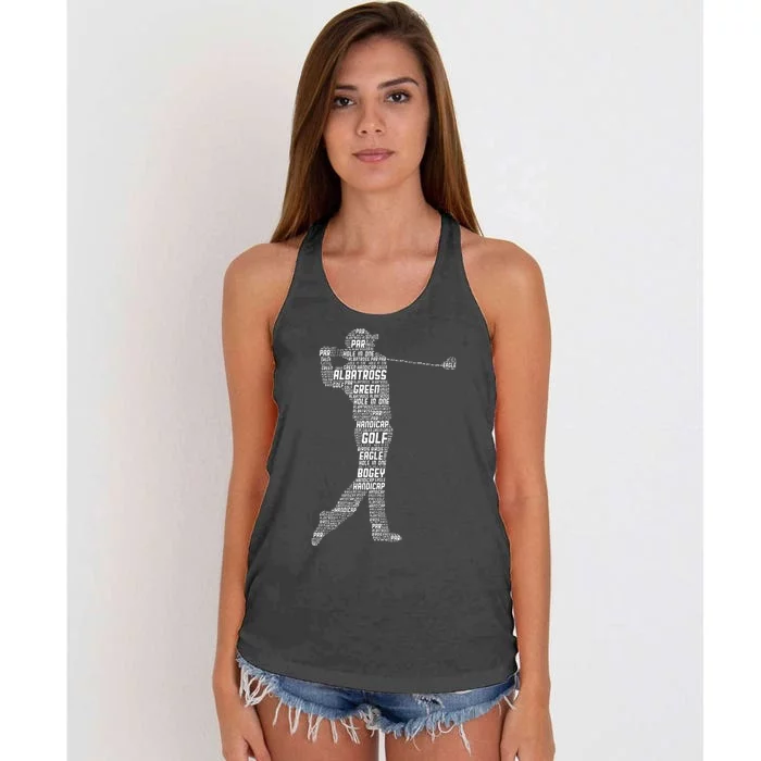 Golf Club Golfer Golfing Women's Knotted Racerback Tank