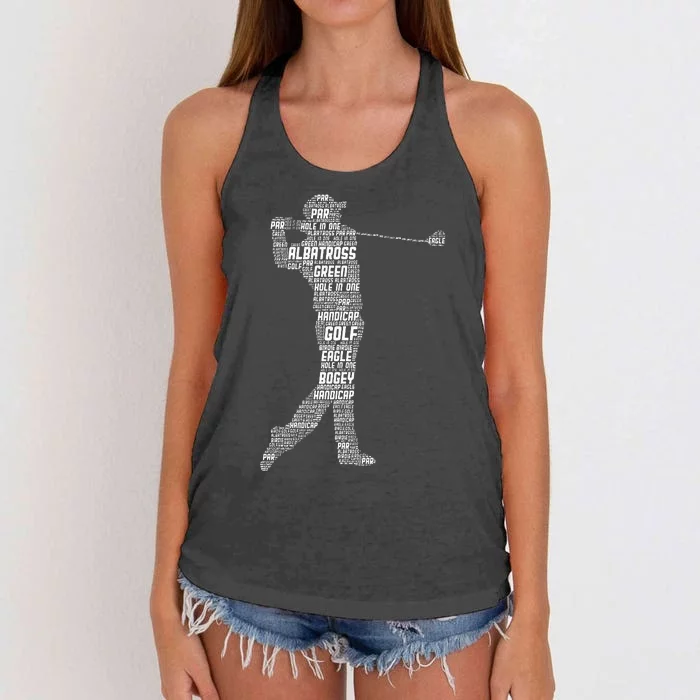 Golf Club Golfer Golfing Women's Knotted Racerback Tank