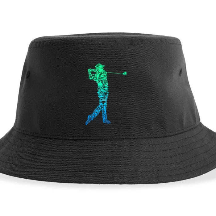 Golf Club Golfer Golfing Sustainable Bucket Hat