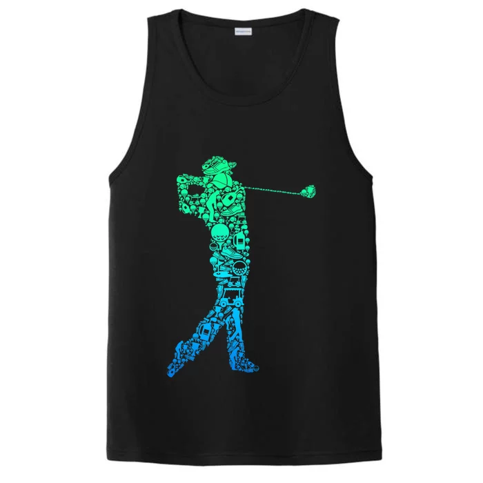 Golf Club Golfer Golfing Performance Tank