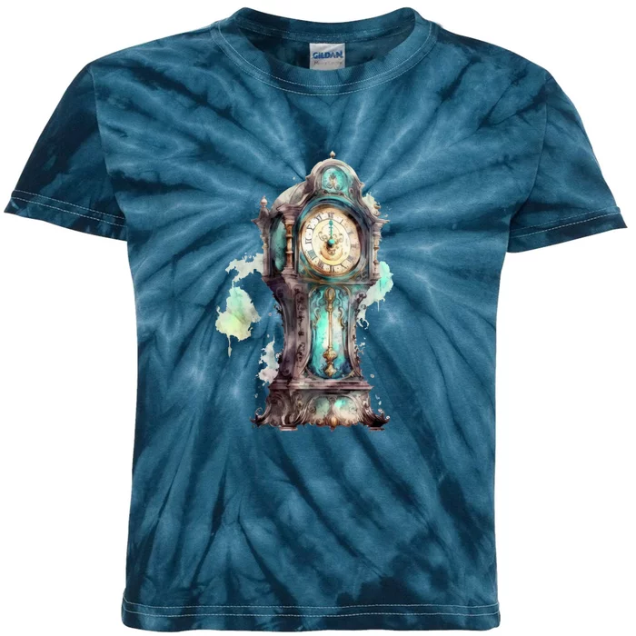 Grandfather Clock Kids Tie-Dye T-Shirt