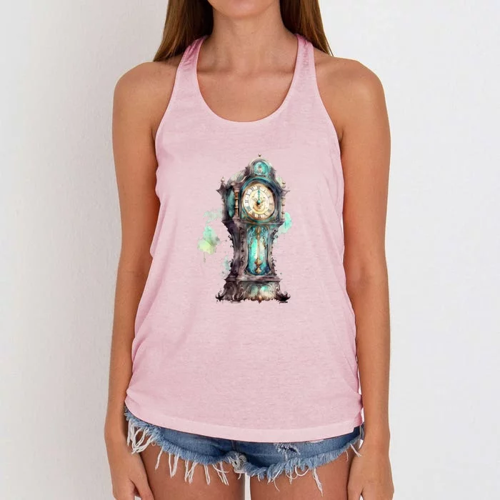 Grandfather Clock Women's Knotted Racerback Tank