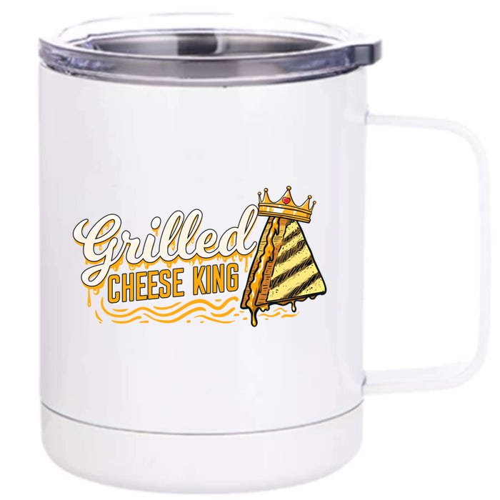 Grilled Cheese Gift For A Grilled Cheese King Gift Front & Back 12oz Stainless Steel Tumbler Cup