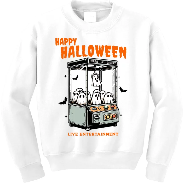 Ghost Claw Game Happy Halloween Kids Sweatshirt