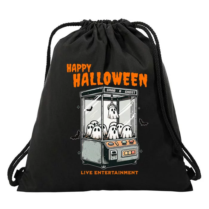 Ghost Claw Game Happy Halloween Drawstring Bag