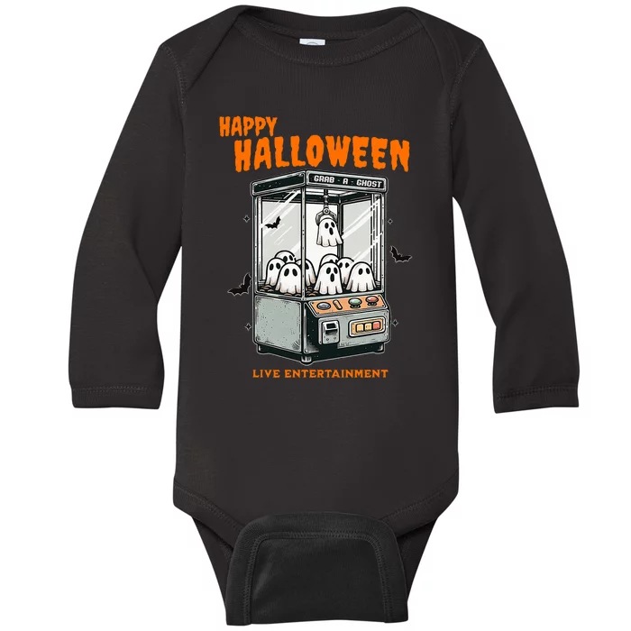 Ghost Claw Game Happy Halloween Baby Long Sleeve Bodysuit