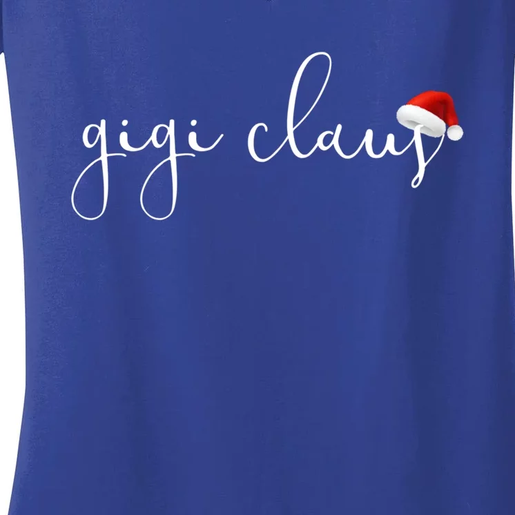 Gigi Claus Grandma For Christmas Santa Plaid Gift Women's V-Neck T-Shirt