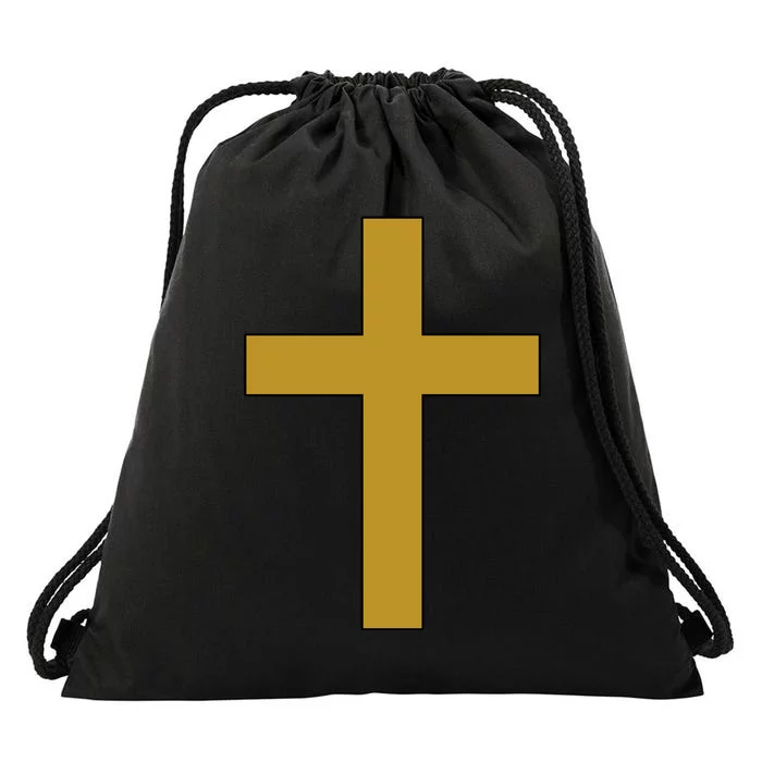 Golden Cross Drawstring Bag