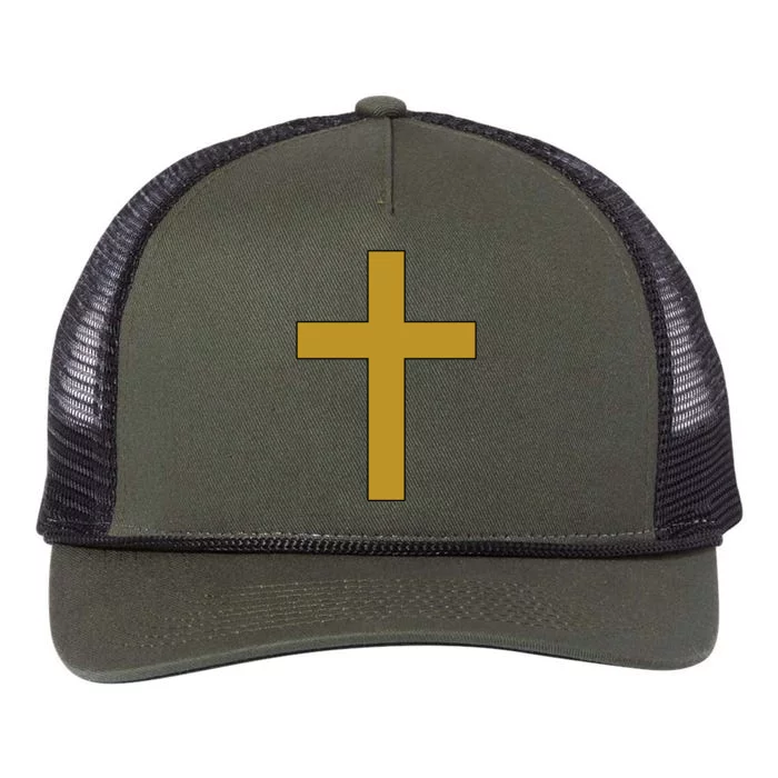 Golden Cross Retro Rope Trucker Hat Cap