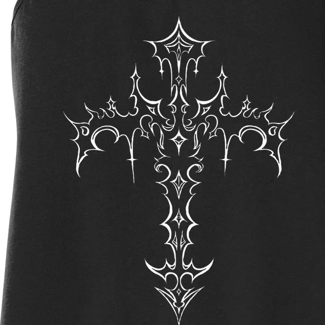 Gothic Cross Grunge Aesthetic Mall Goth Women's Racerback Tank