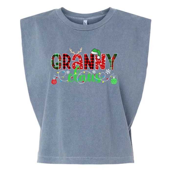 Granny Claus Granny Grandma Christmas Granny Xmas Party Garment-Dyed Women's Muscle Tee