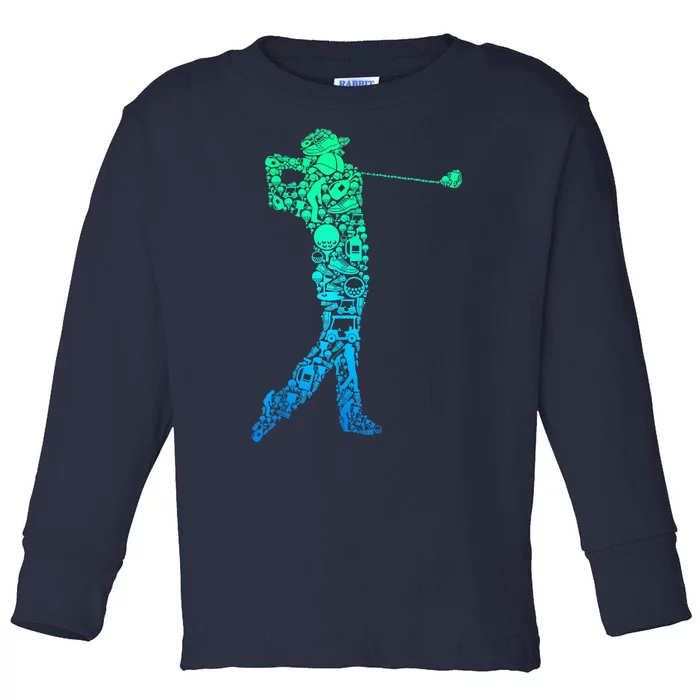 Golf Club Golfer Golfing Gift Toddler Long Sleeve Shirt