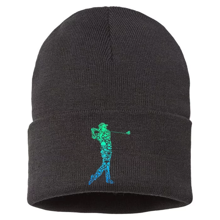 Golf Club Golfer Golfing Sustainable Knit Beanie