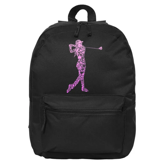 Golf Club Golfer Golfing 16 in Basic Backpack