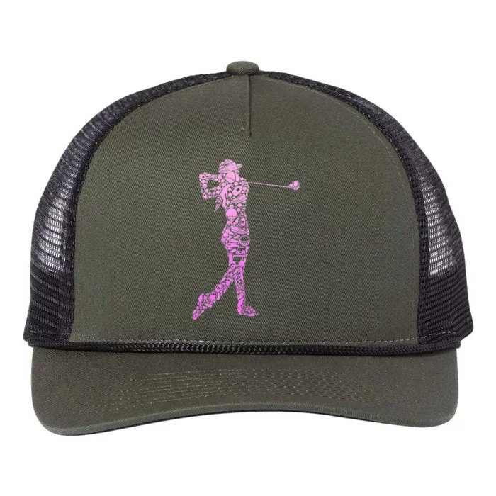 Golf Club Golfer Golfing Retro Rope Trucker Hat Cap