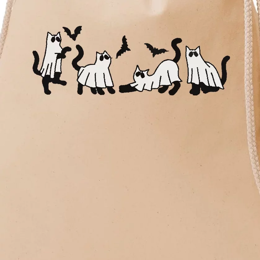 Ghost Cat Drawstring Bag