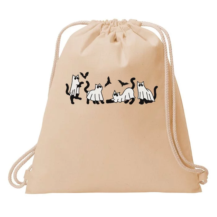 Ghost Cat Drawstring Bag