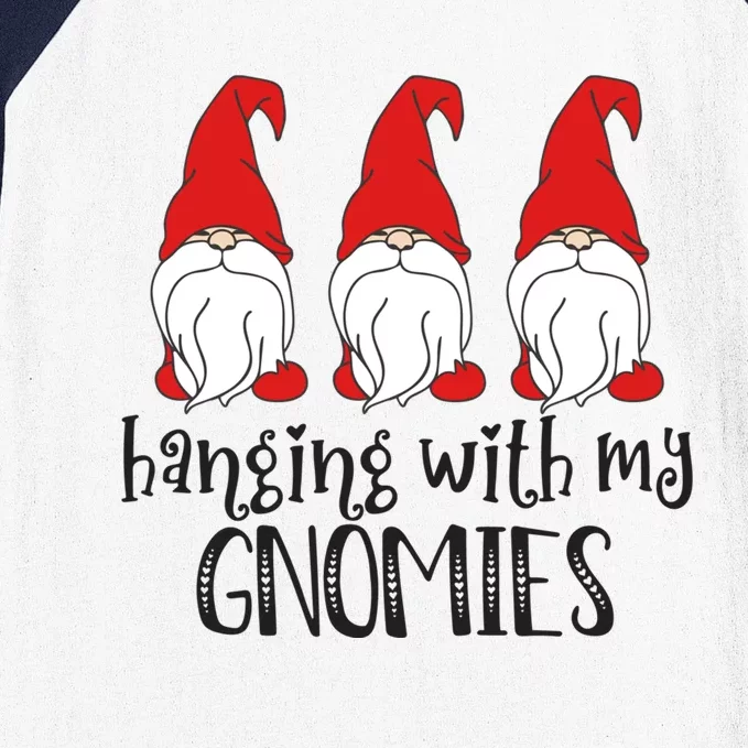 Gnome Christmas Gift Hanging With My Gnomies Cute Gift Baseball Sleeve Shirt