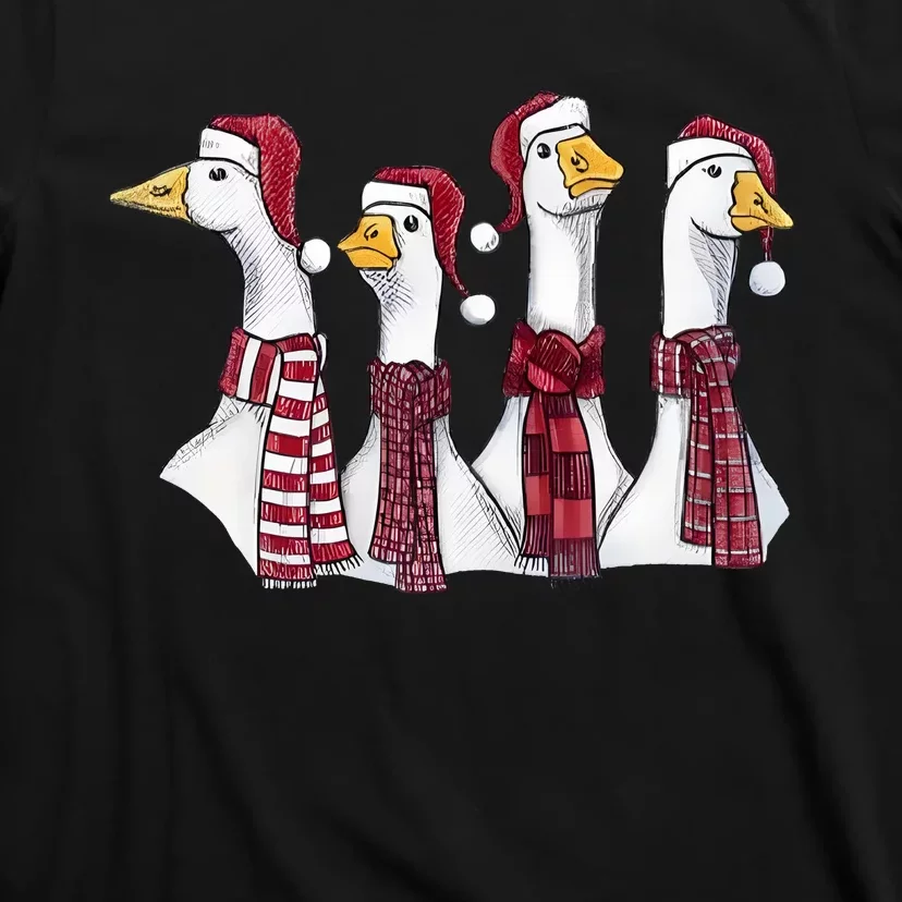 Goose Christmas Geese Crew Neck T-Shirt