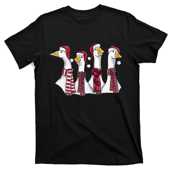 Goose Christmas Geese Crew Neck T-Shirt