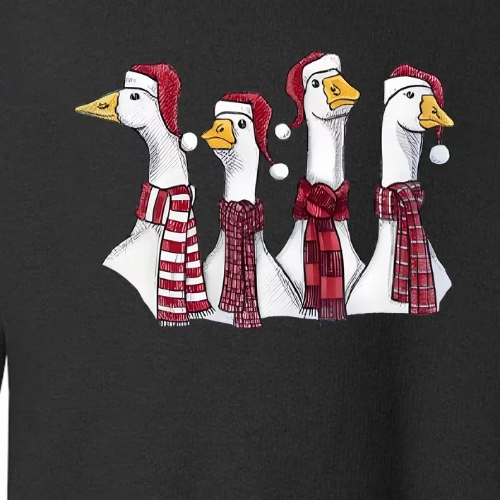 Goose Christmas Geese Crew Neck Toddler Sweatshirt