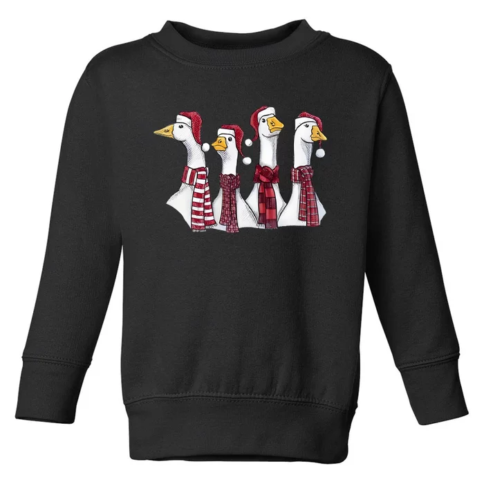 Goose Christmas Geese Crew Neck Toddler Sweatshirt