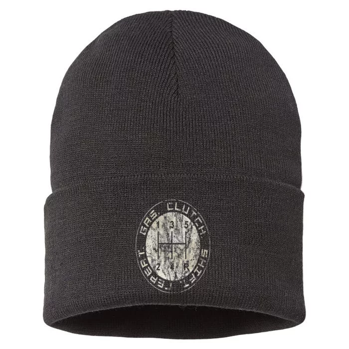 Gas. Clutch. Gap. Repeat. Drivers Stick Shift 5 Speed Sustainable Knit Beanie