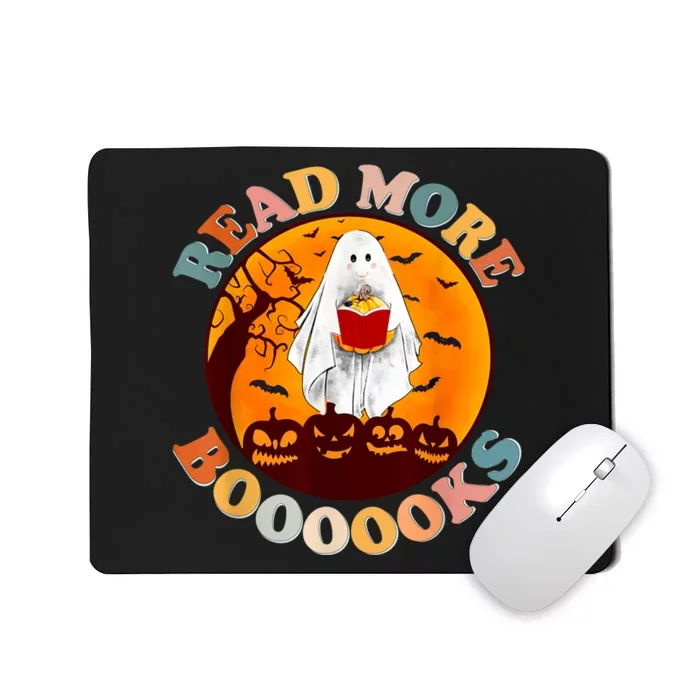 Groovy Cute Ghost Boo Read More Books Funny Halloween Mousepad