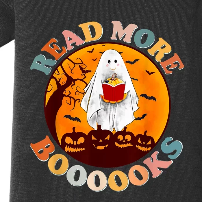 Groovy Cute Ghost Boo Read More Books Funny Halloween Baby Bodysuit