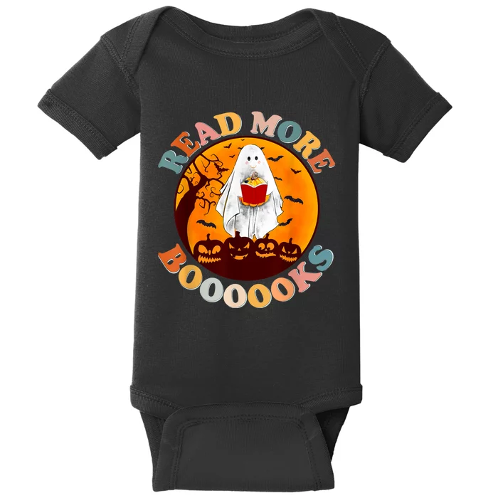 Groovy Cute Ghost Boo Read More Books Funny Halloween Baby Bodysuit